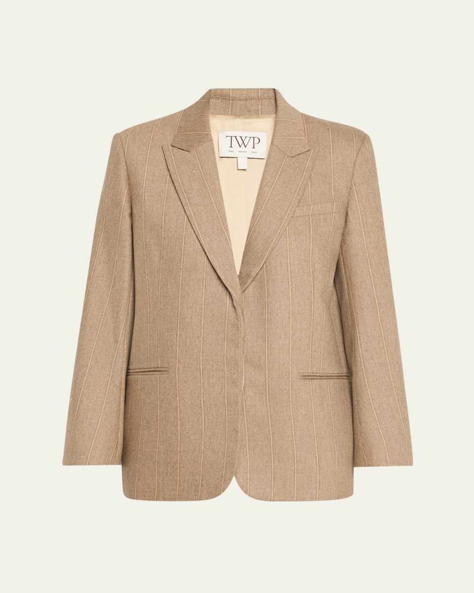 Sweet Pea Stretch Wool Pintuck Blaz